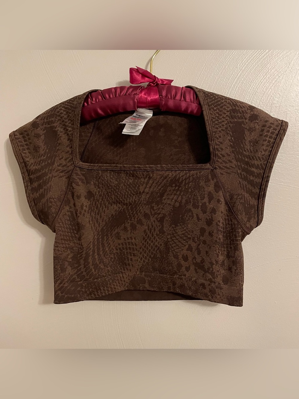 Gymshark Women’s Brown Square Neck Crop Size Large